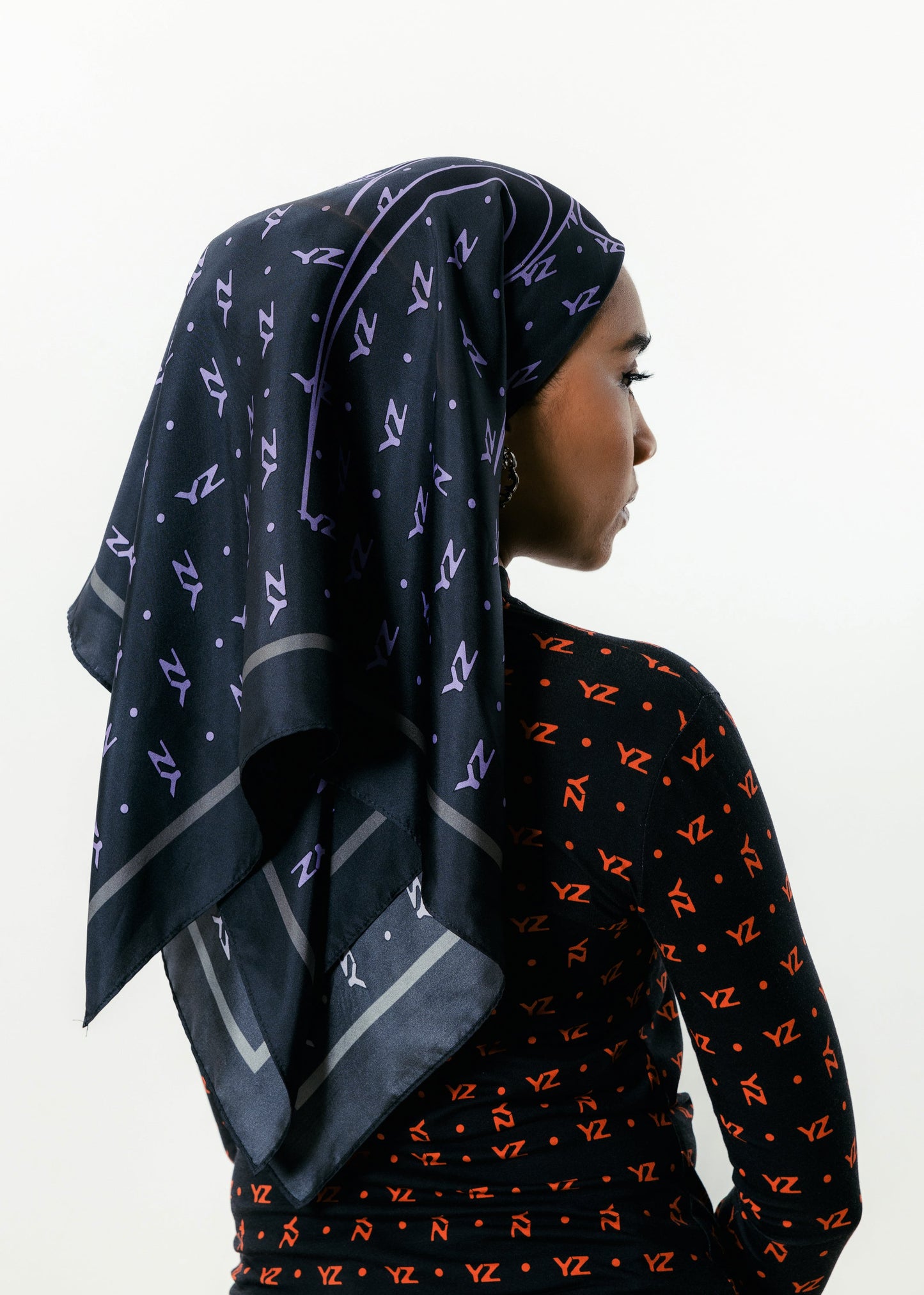 YZ Twill Silk Square Scarf in Violet