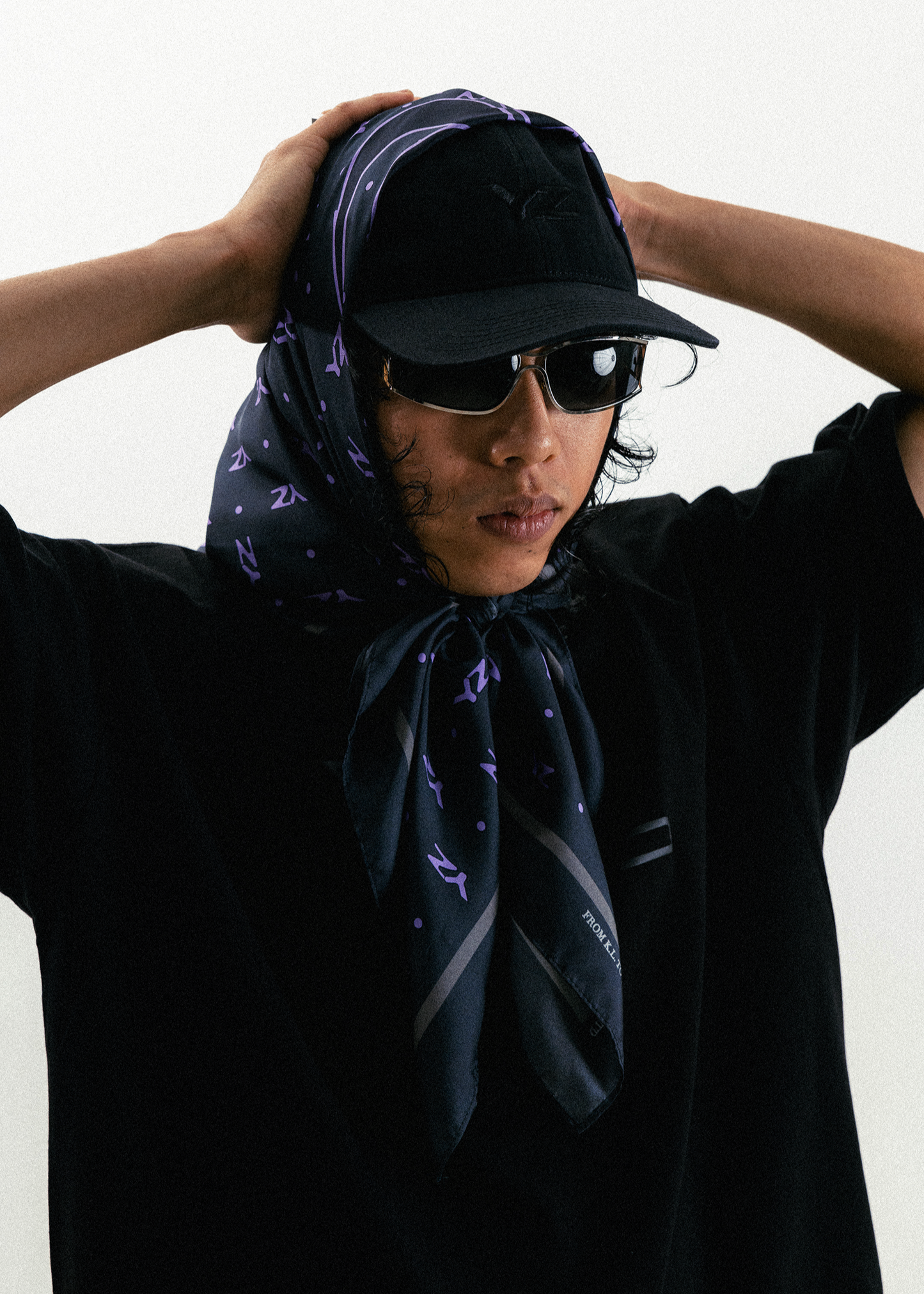 YZ Twill Silk Square Scarf in Violet